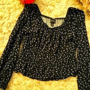 Art Class Size Medium Deep Dark Navy Blue Crop Top For Girls♡